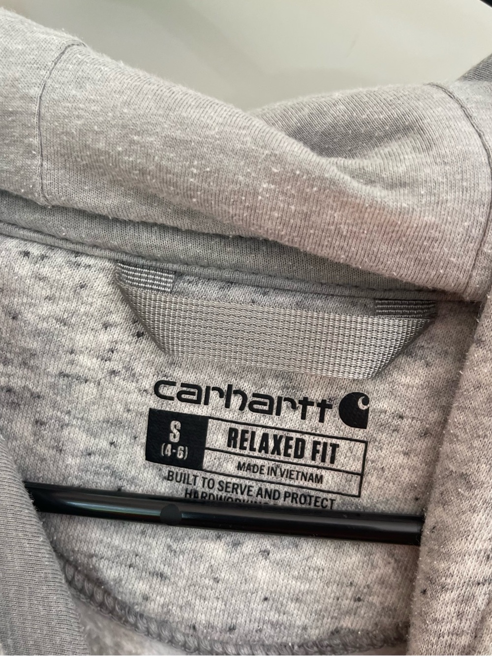 Carhartt Rain Defender Women’s Hooded Sweatshirt Heathered Grey Small Relaxed - Picture 3 of 5